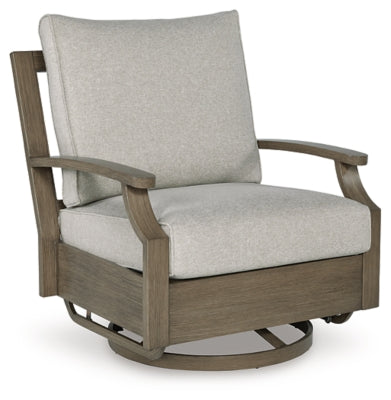 Sillón balancín giratorio Rainier Ranch para exterior con cojín