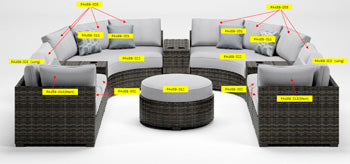 Cojín curvo de asiento Harbor Court
