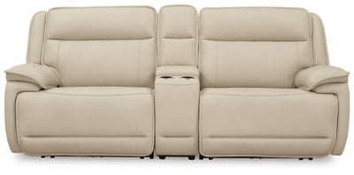 Seccional reclinable eléctrico de 3 piezas Double Deal con consola