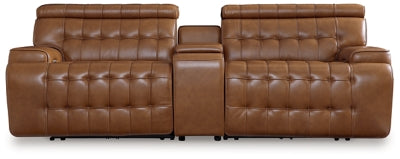 Seccional reclinable eléctrico de 3 piezas Temmpton con consola